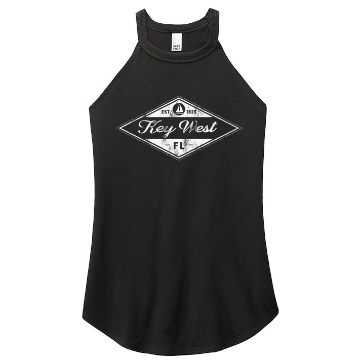 Vintage Key West Florida Keys Established 1828 Beach Boating Women's Perfect Tri Rocker Tank