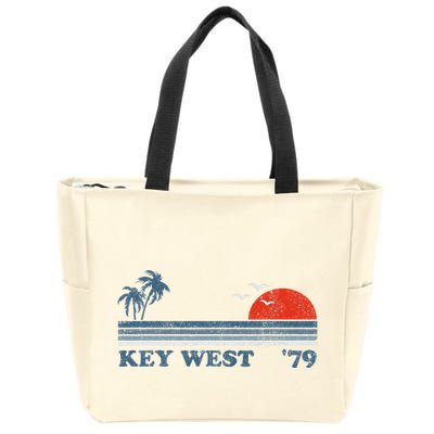 Vintage Key West Florida Beach Retro Sunset Keys 70S Gift Zip Tote Bag