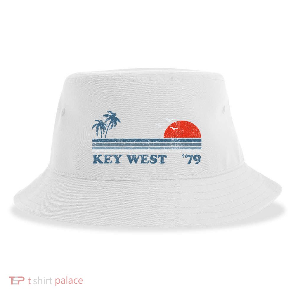 Vintage Key West Florida Beach Retro Sunset Keys 70S Gift Sustainable Bucket Hat