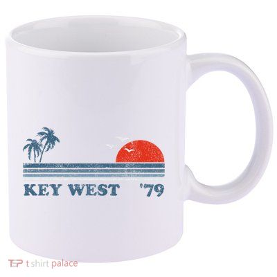 Vintage Key West Florida Beach Retro Sunset Keys 70S Gift 11oz C Handle Ceramic Mug