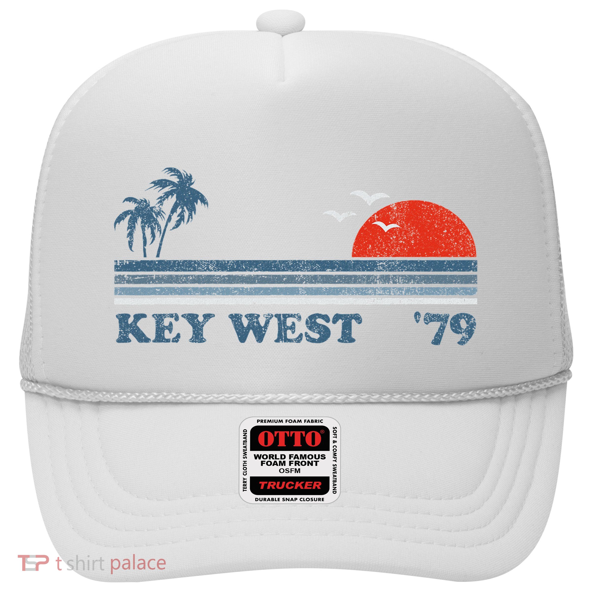 Vintage Key West Florida Beach Retro Sunset Keys 70S Gift Trucker Hat