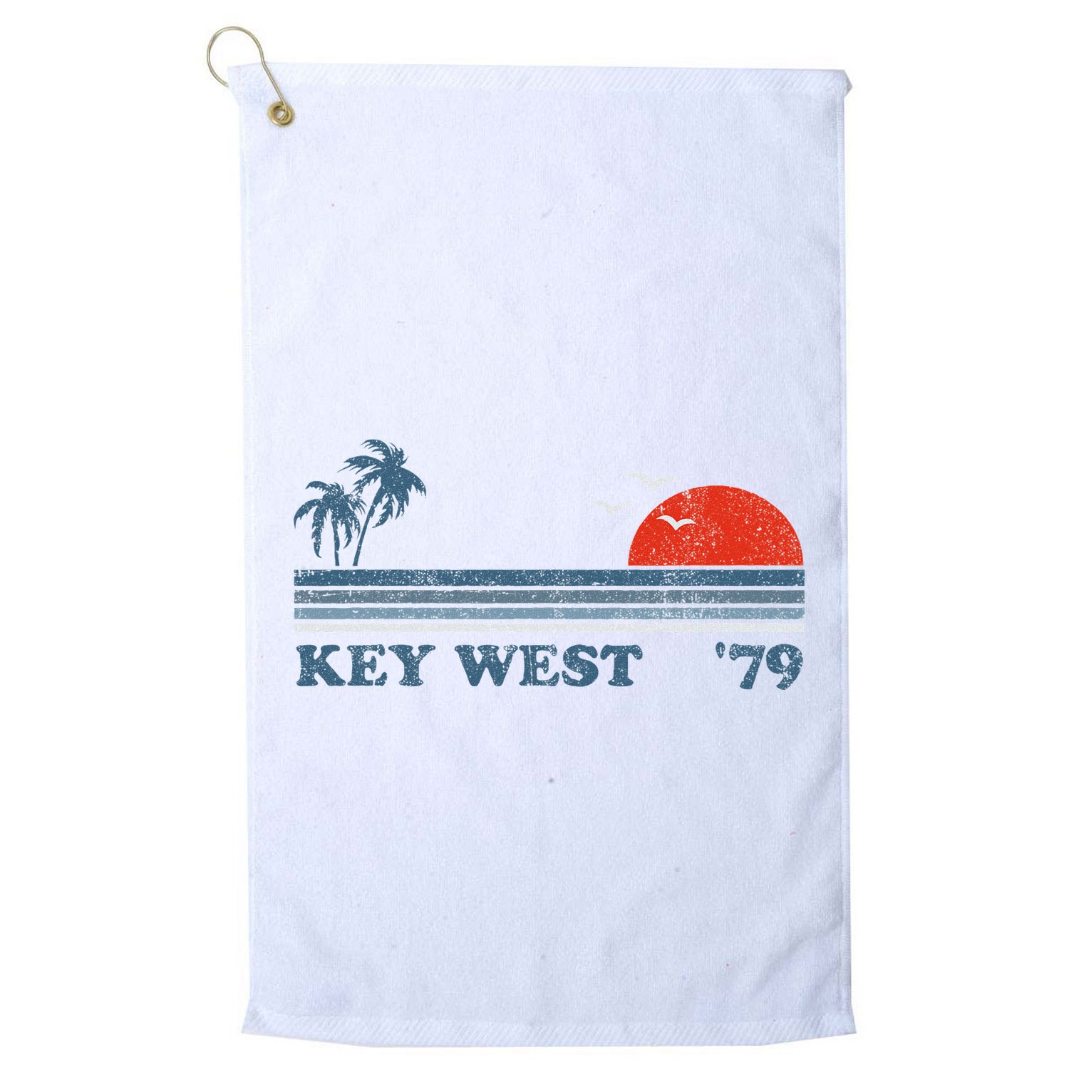 Vintage Key West Florida Beach Retro Sunset Keys 70S Gift Golf Towel