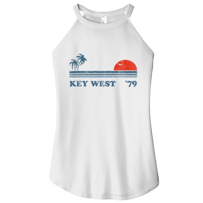 Vintage Key West Florida Beach Retro Sunset Keys 70S Gift Women's Perfect Tri Rocker Tank