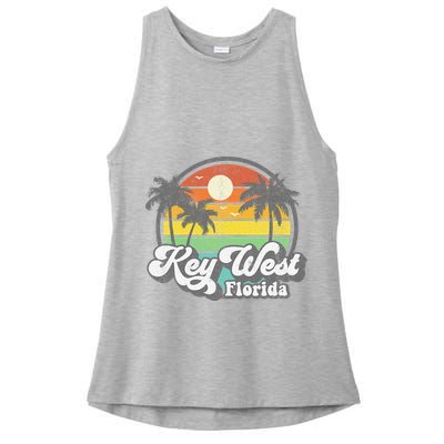 Vintage Key West Florida Keys Retro 70's Beach Vacation Gift Ladies PosiCharge Tri-Blend Wicking Tank