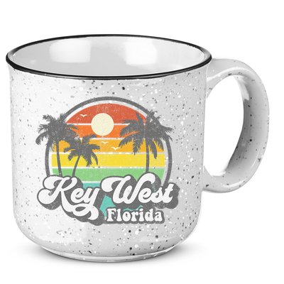Vintage Key West Florida Keys Retro 70's Beach Vacation Gift 15oz Campfire Ceramic Mug