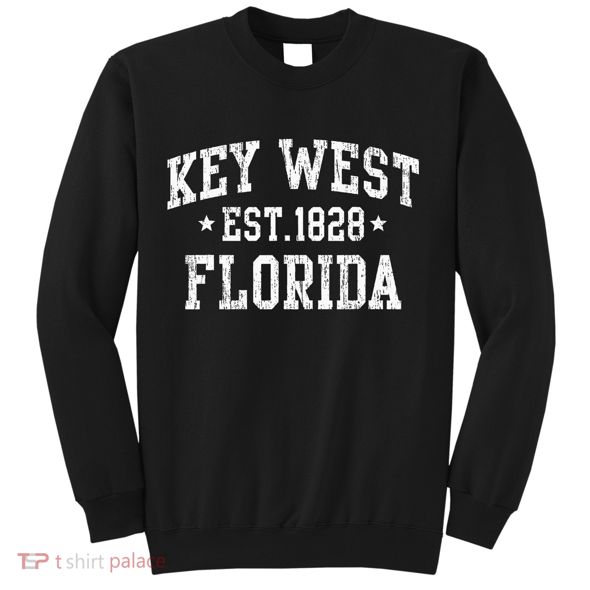 Vintage Key West Florida Keys Retro Distressed Varsity Sweatshirt