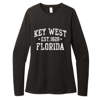 Vintage Key West Florida Keys Retro Distressed Varsity Womens CVC Long Sleeve Shirt