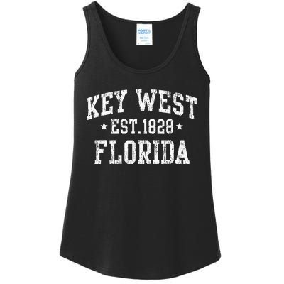 Vintage Key West Florida Keys Retro Distressed Varsity Ladies Essential Tank