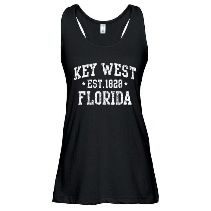 Vintage Key West Florida Keys Retro Distressed Varsity Ladies Essential Flowy Tank