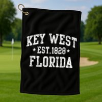 Vintage Key West Florida Keys Retro Distressed Varsity Golf Towel