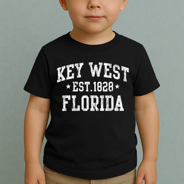 Vintage Key West Florida Keys Retro Distressed Varsity Toddler T-Shirt