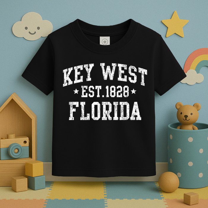 Vintage Key West Florida Keys Retro Distressed Varsity Toddler T-Shirt