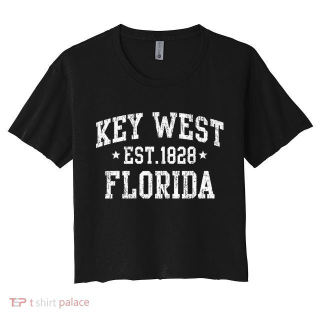 Vintage Key West Florida Keys Retro Distressed Varsity Crop Top