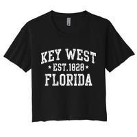 Vintage Key West Florida Keys Retro Distressed Varsity Crop Top