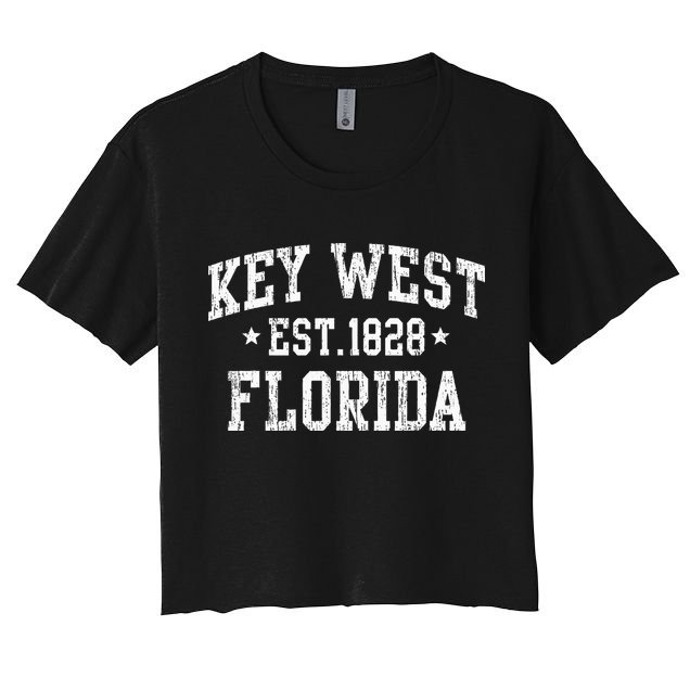 Vintage Key West Florida Keys Retro Distressed Varsity Crop Top
