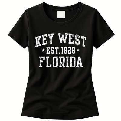 Vintage Key West Florida Keys Retro Distressed Varsity Womens T-Shirt