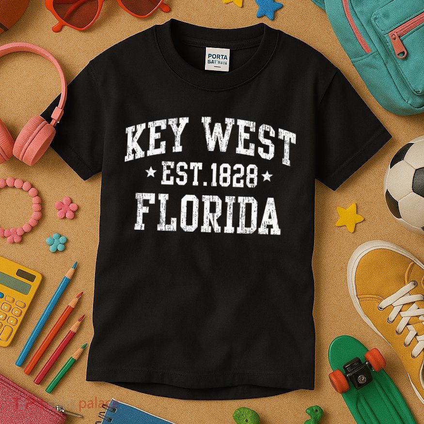 Vintage Key West Florida Keys Retro Distressed Varsity Kids T-Shirt