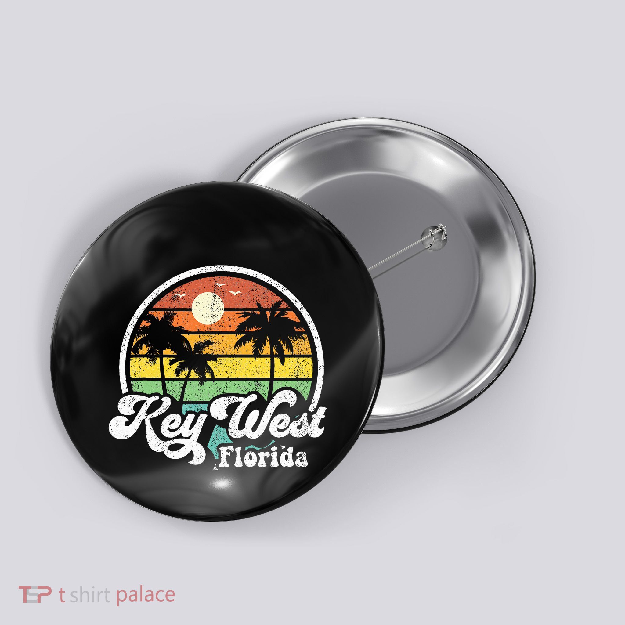 Vintage Key West Florida Keys Retro 70S Beach Button
