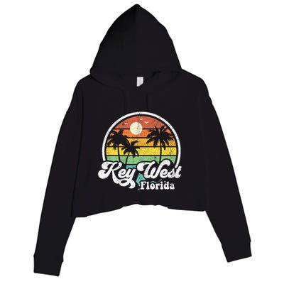 Vintage Key West Florida Keys Retro 70S Beach Crop Fleece Hoodie