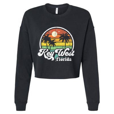 Vintage Key West Florida Keys Retro 70S Beach Cropped Pullover Crew