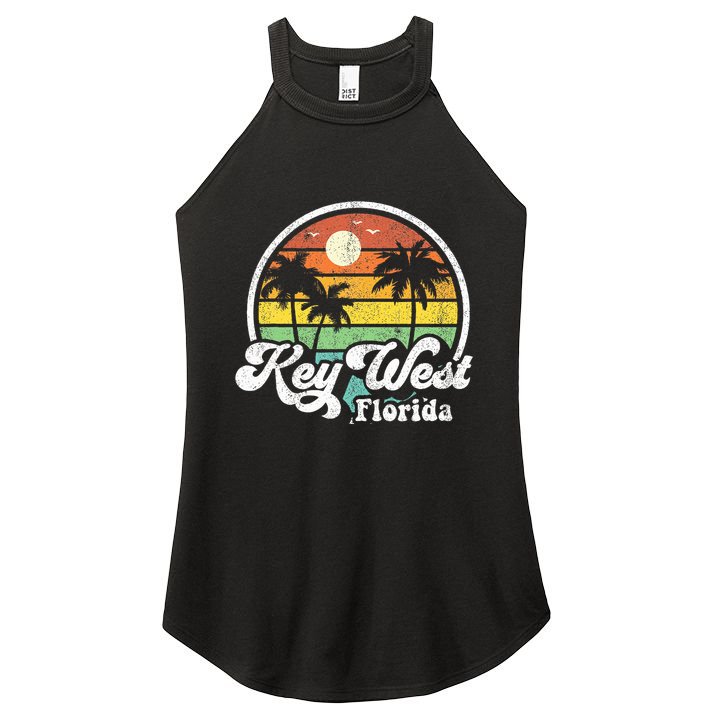 Vintage Key West Florida Keys Retro 70S Beach Women's Perfect Tri Rocker Tank