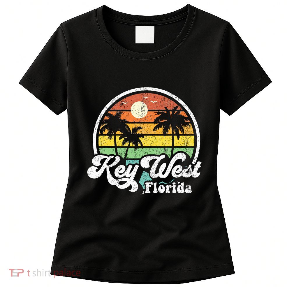 Vintage Key West Florida Keys Retro 70S Beach Womens T-Shirt