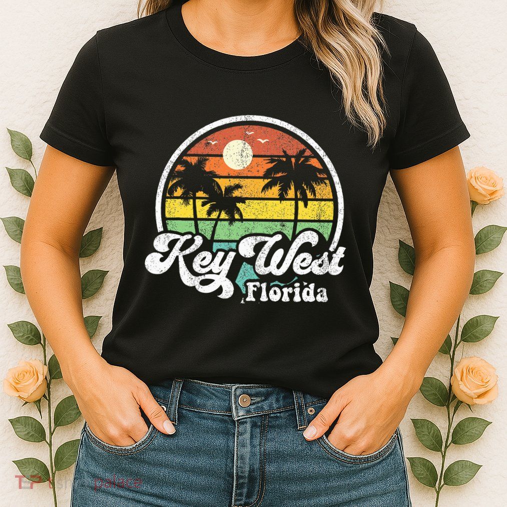 Vintage Key West Florida Keys Retro 70S Beach Womens T-Shirt