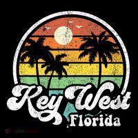 Vintage Key West Florida Keys Retro 70S Beach Womens T-Shirt