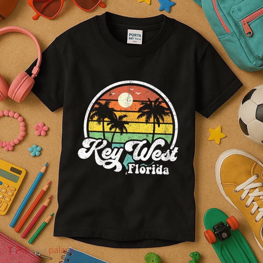 Vintage Key West Florida Keys Retro 70S Beach Kids T-Shirt