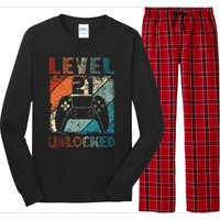 Vintage Level 21 Unlocked Video Gamer 21st Birthday Long Sleeve Pajama Set