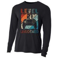 Vintage Level 21 Unlocked Video Gamer 21st Birthday Cooling Performance Long Sleeve Crew