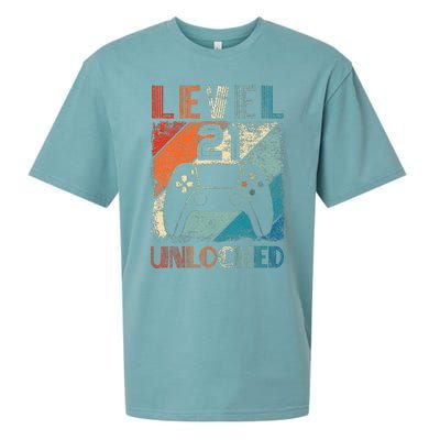 Vintage Level 21 Unlocked Video Gamer 21st Birthday Sueded Cloud Jersey T-Shirt