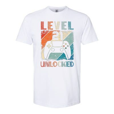 Vintage Level 21 Unlocked Video Gamer 21st Birthday Softstyle CVC T-Shirt