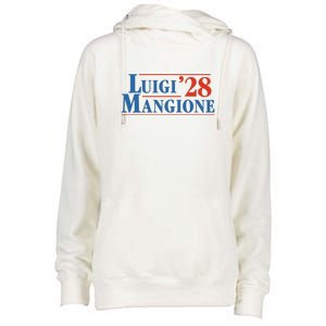 Vote Luigi 2028 Retro Campaign Womens Funnel Neck Pullover Hood