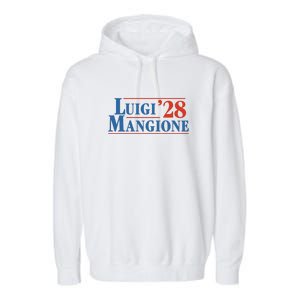 Vote Luigi 2028 Retro Campaign Garment-Dyed Fleece Hoodie