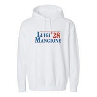 Vote Luigi 2028 Retro Campaign Garment-Dyed Fleece Hoodie