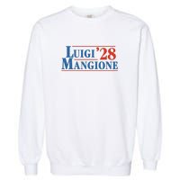 Vote Luigi 2028 Retro Campaign Garment-Dyed Sweatshirt