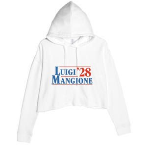 Vote Luigi 2028 Retro Campaign Crop Fleece Hoodie