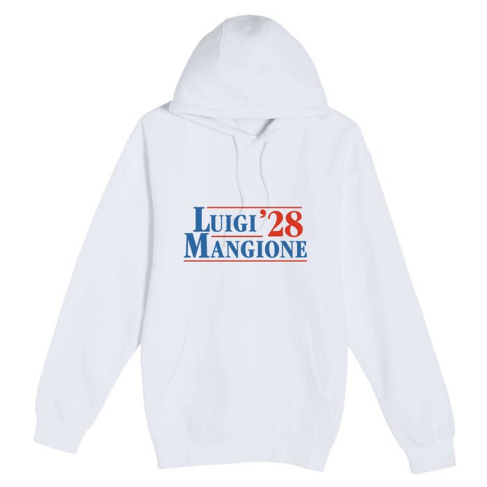 Vote Luigi 2028 Retro Campaign Premium Pullover Hoodie