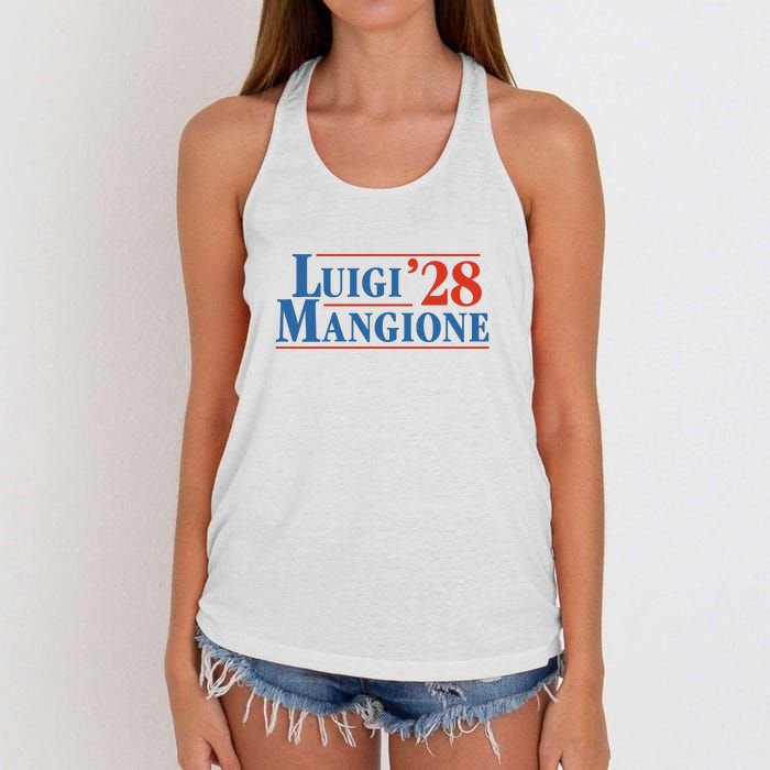 Vote Luigi 2028 Retro Campaign Women's Knotted Racerback Tank