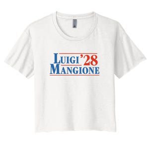 Vote Luigi 2028 Retro Campaign Women's Crop Top Tee