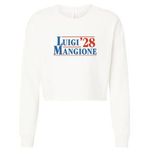 Vote Luigi 2028 Retro Campaign Cropped Pullover Crew