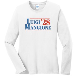 Vote Luigi 2028 Retro Campaign Ladies Long Sleeve Shirt