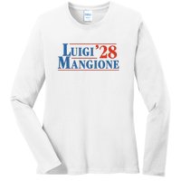 Vote Luigi 2028 Retro Campaign Ladies Long Sleeve Shirt