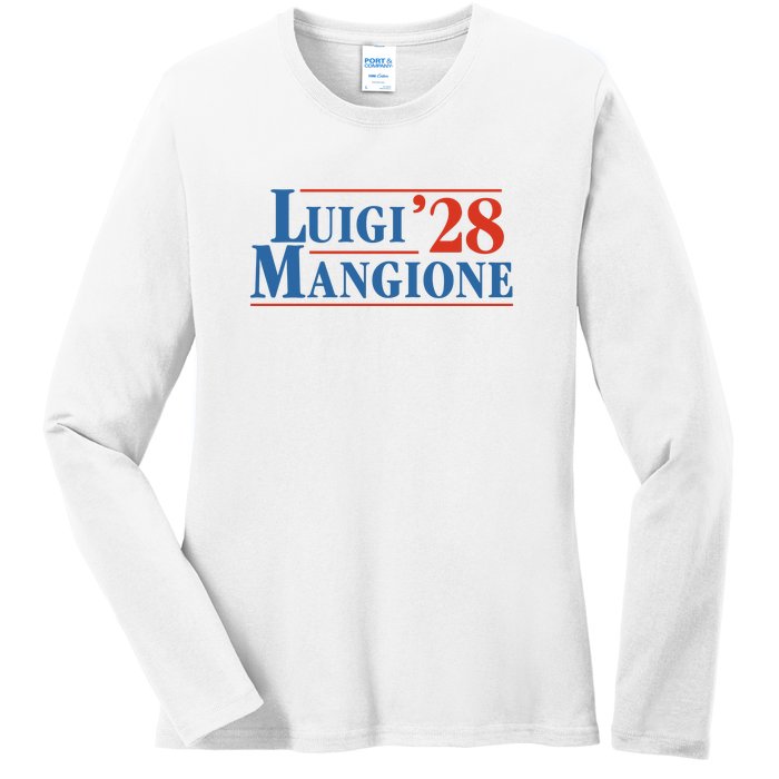 Vote Luigi 2028 Retro Campaign Ladies Long Sleeve Shirt