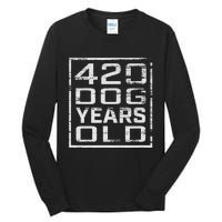 Vintage Look 420 Dog Years Old Funny 60th Birthday T Tall Long Sleeve T-Shirt