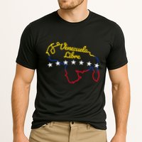 Venezuela Libre 7 Stars Flag Venezuelan Map Souvenir Cooling Performance Crew T-Shirt
