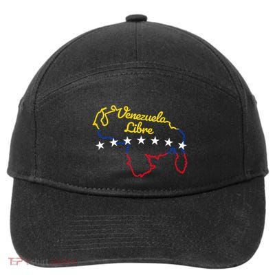 Venezuela Libre 7 Stars Flag Venezuelan Map Souvenir 7-Panel Snapback Hat