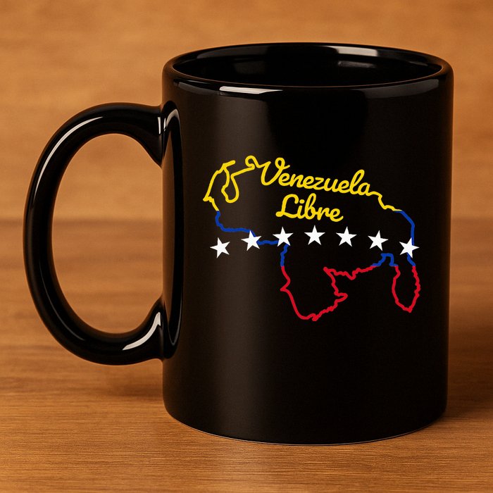 Venezuela Libre 7 Stars Flag Venezuelan Map Souvenir 11oz C Handle Ceramic Mug
