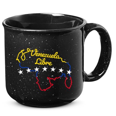 Venezuela Libre 7 Stars Flag Venezuelan Map Souvenir 15oz Campfire Ceramic Mug